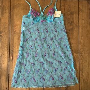 Simone Perele Blue Babydoll Nightie Lingerie (FR 2 / Small)
